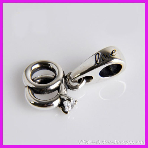 925 Sterling Silver Love Charms Beads For European Bracelets